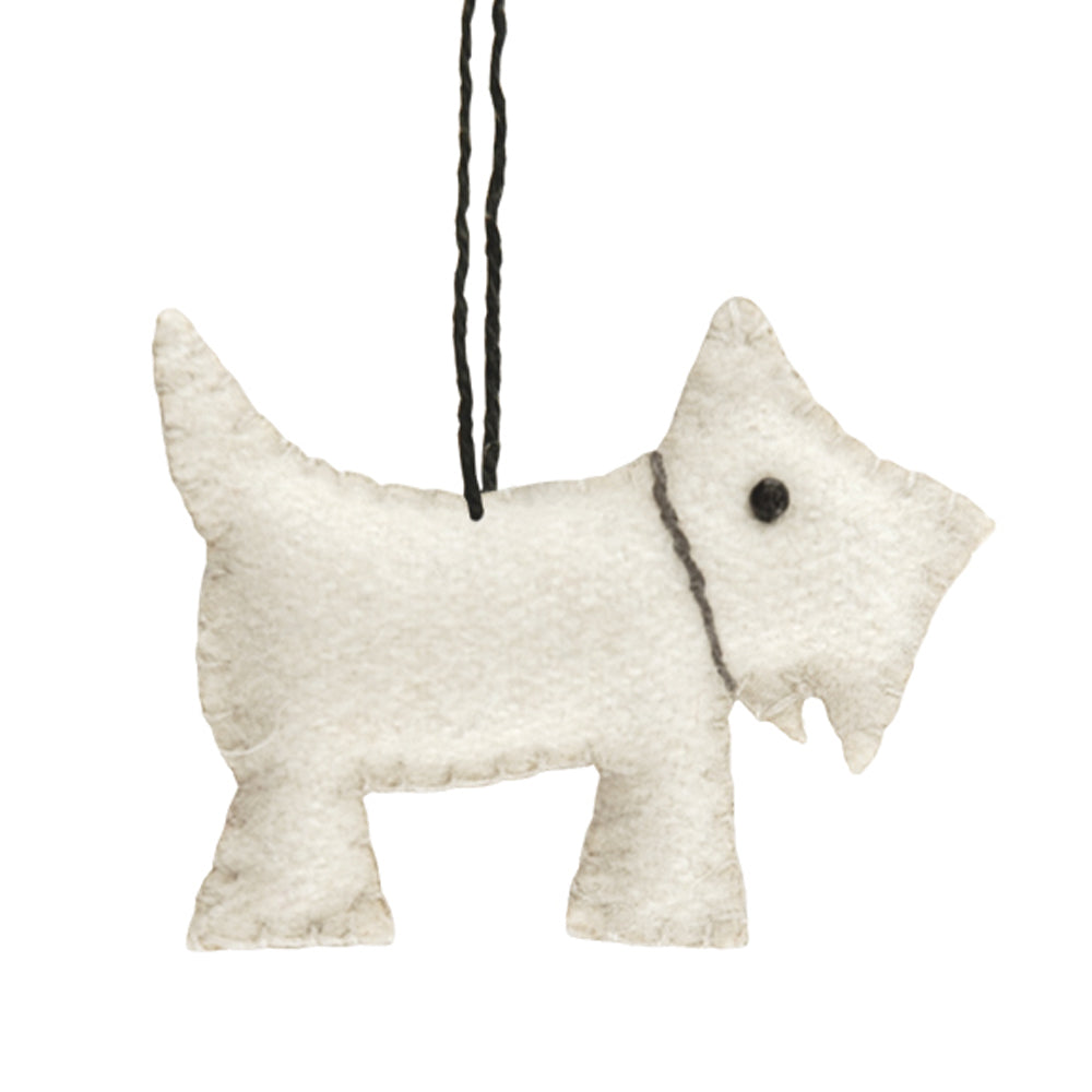 4cm White Felt Scottie Dog | Cracker Filler Gift