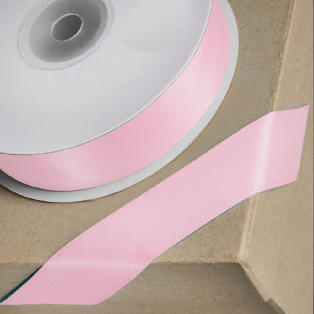 25m Blossom Pink 23mm Wide Satin Ribbon for Crafts
