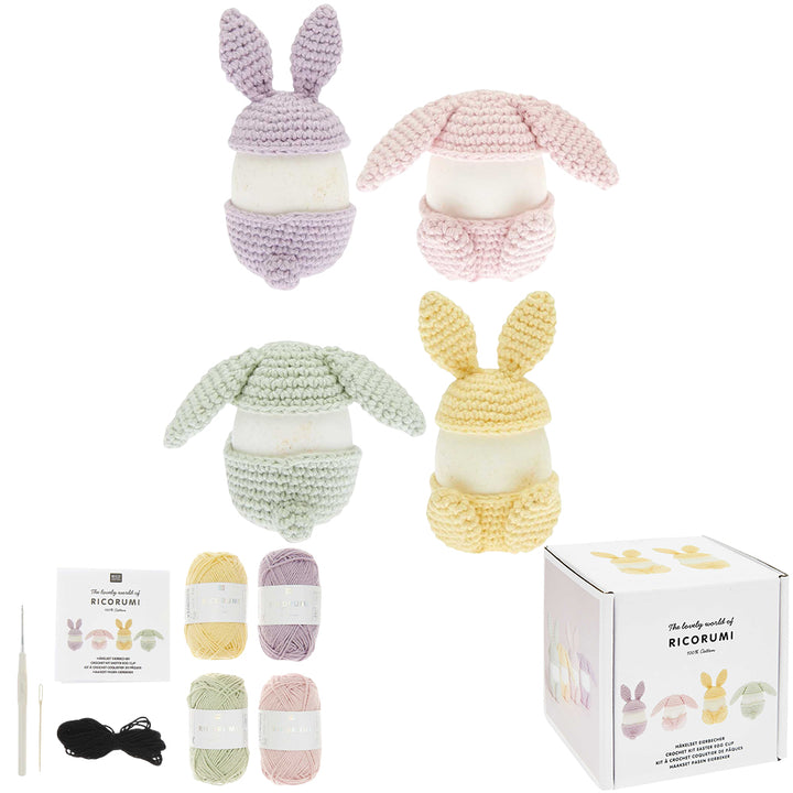 Pastel Easter Egg Holders | Adults Crochet Craft Kit | Makes 4
