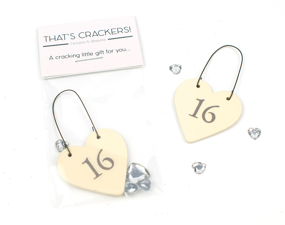 16th Birthday Mini Heart Hanger & Jewels - Cracker Filler Gift Bag