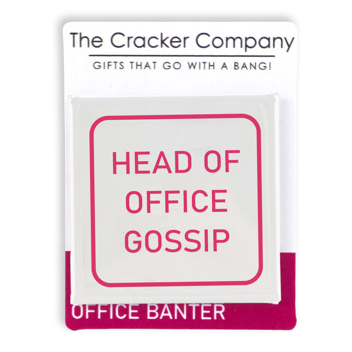 Head of Office Gossip | Fun Badge | Office Banter | Cracker Filler | Mini Gift