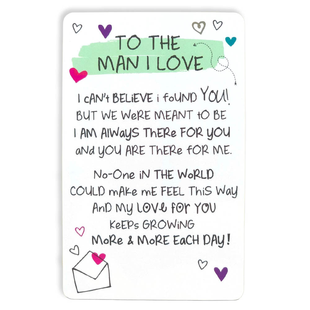 To The Man I Love | Mini Keepsake Card With Verse | Little Gift | Cracker Filler