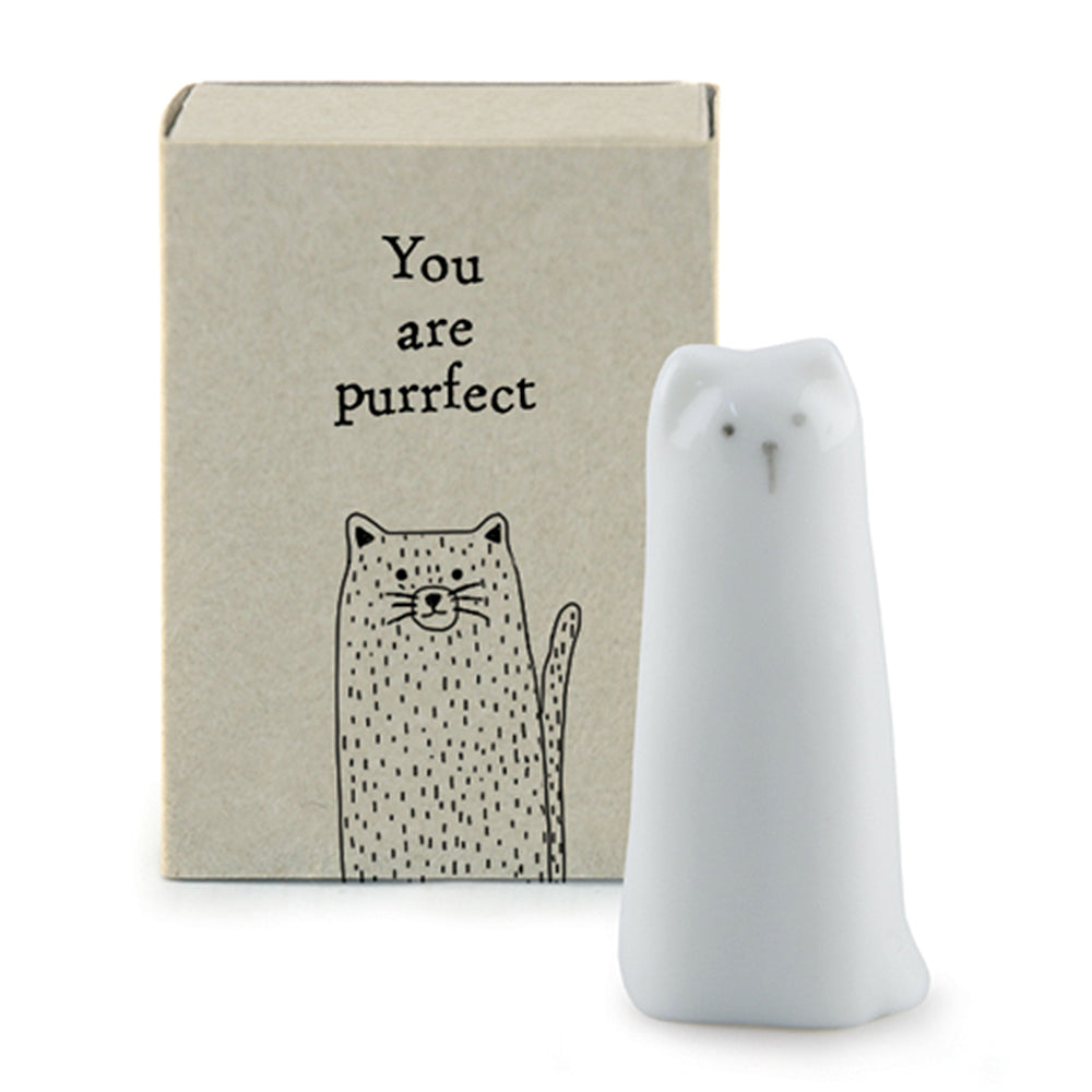 You are Purrfect | Porcelain Cat in a Matchbox | Cracker Filler | Little Gift