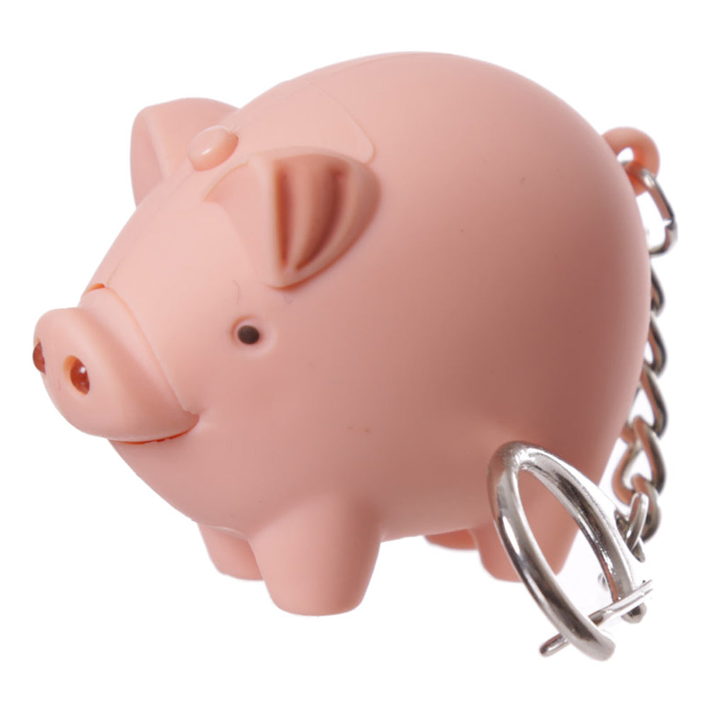 Little Piggy Keyring | LED Torch &amp; Oinking Sound | Mini Gift | Cracker Filler
