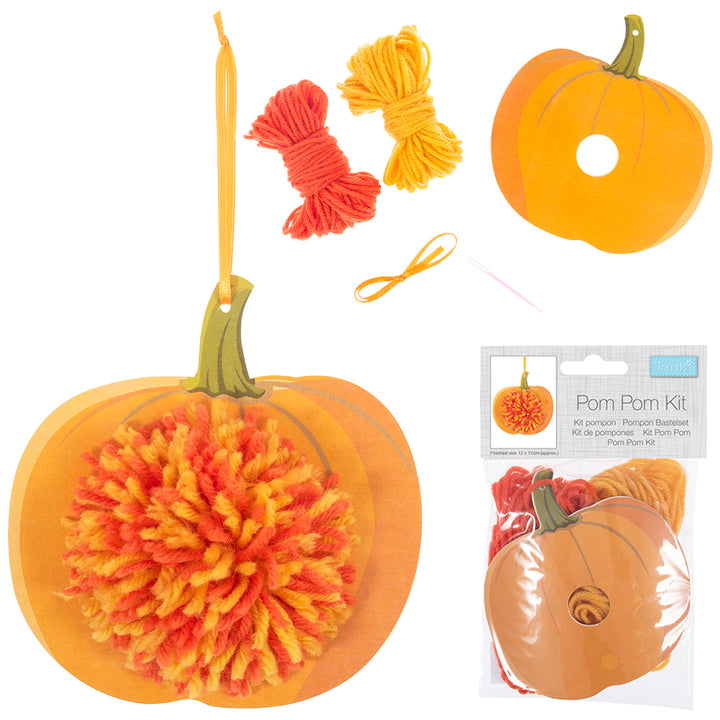 Halloween Pumpkin | Pom Pom Hanging Ornament Craft Kit for Kids