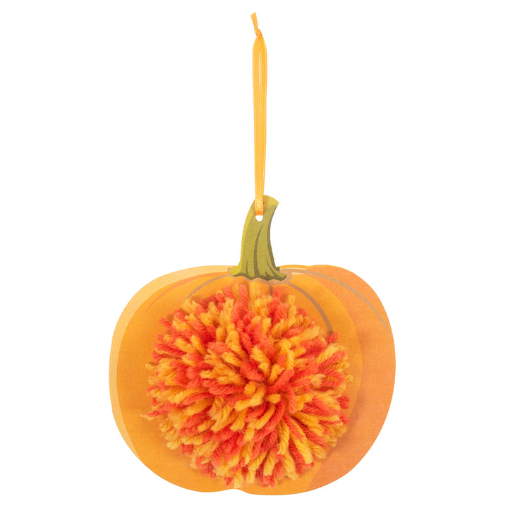 Halloween Pumpkin | Pom Pom Hanging Ornament Craft Kit for Kids