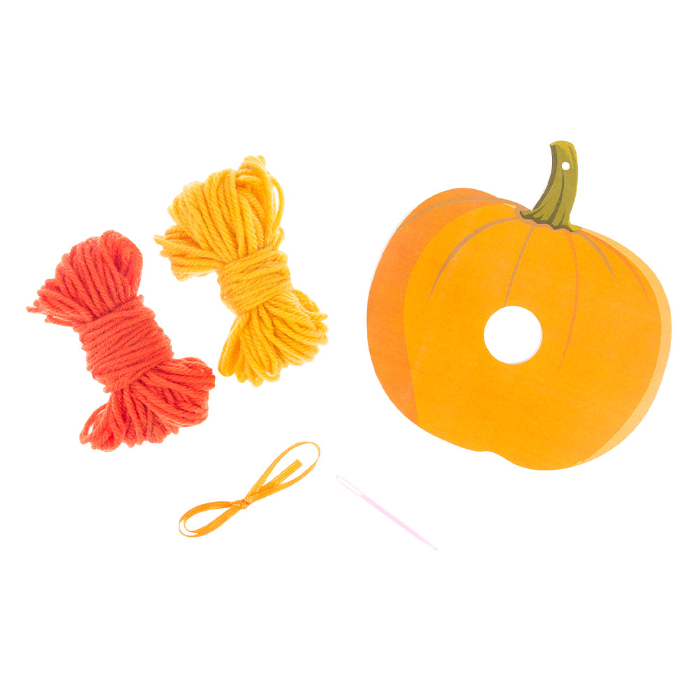Halloween Pumpkin | Pom Pom Hanging Ornament Craft Kit for Kids