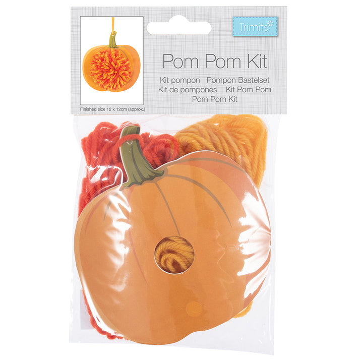 Halloween Pumpkin | Pom Pom Hanging Ornament Craft Kit for Kids