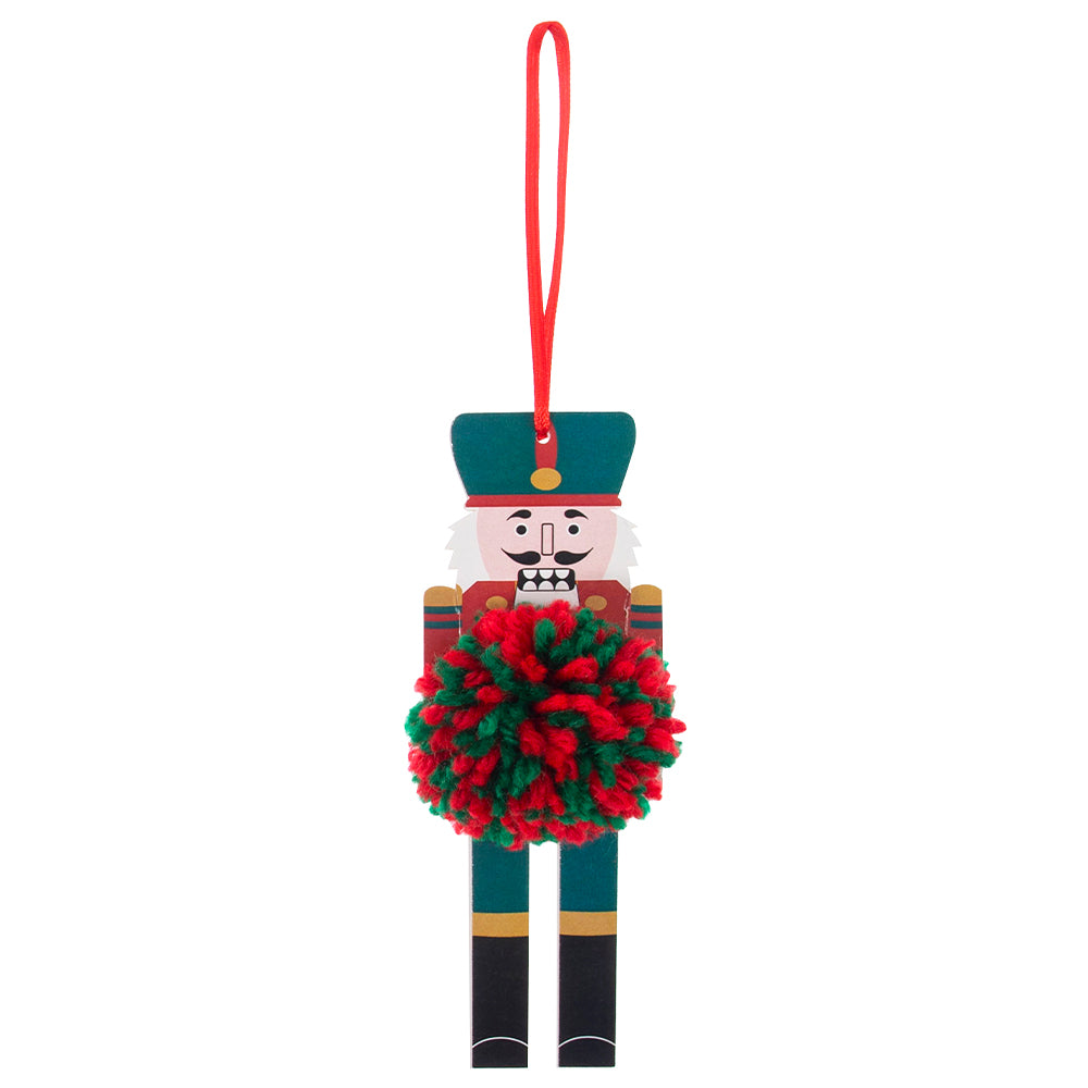 Christmas Nutcracker | Pom Pom Hanging Ornament Craft Kit for Kids