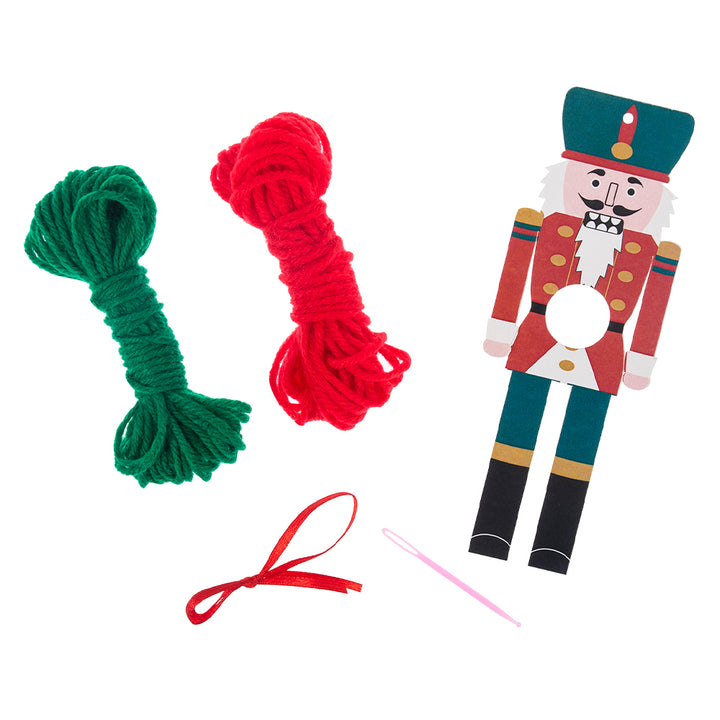 Christmas Nutcracker | Pom Pom Hanging Ornament Craft Kit for Kids