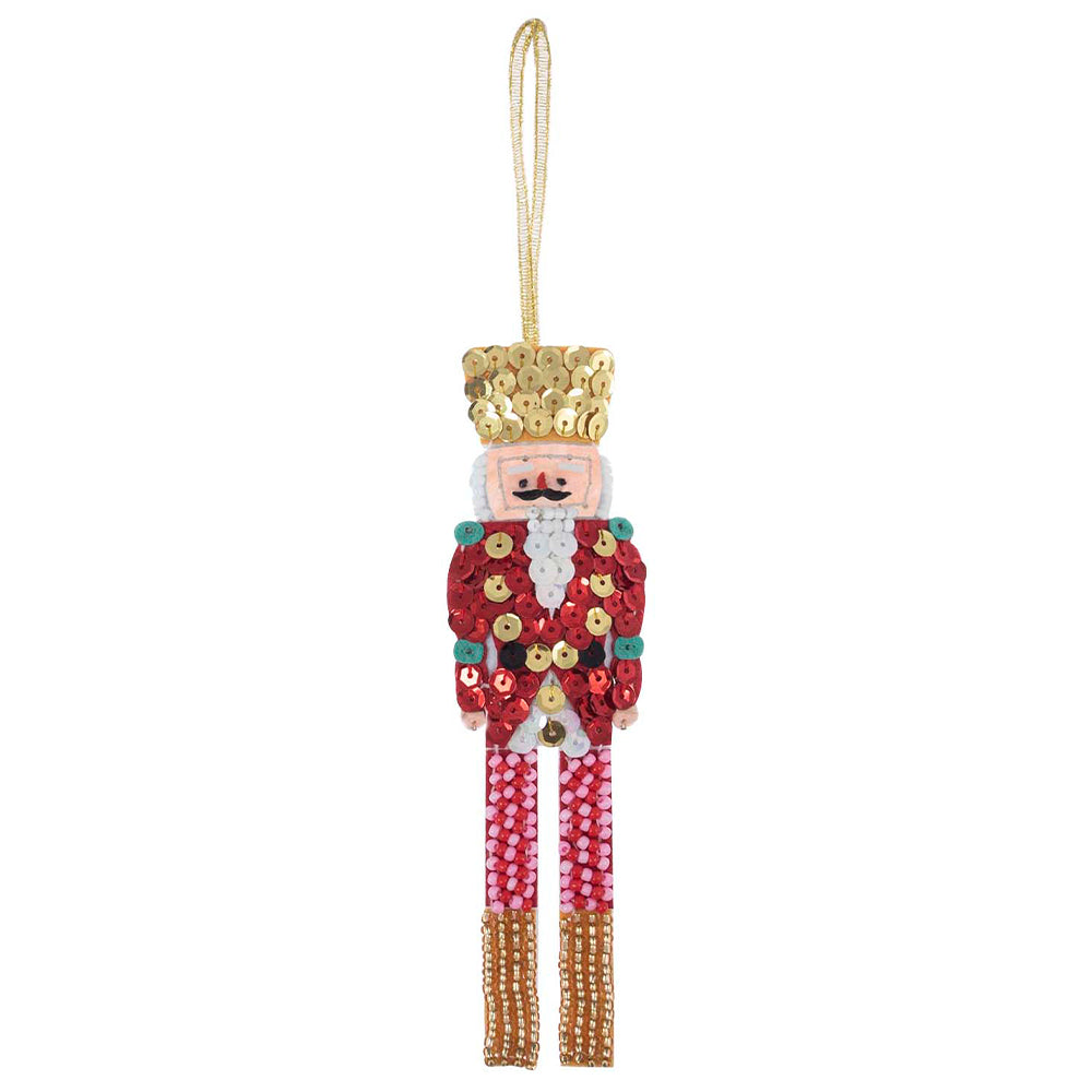 Nutcracker | Felt, Sequin &amp; Bead Sewing Kit | Christmas Ornament Craft