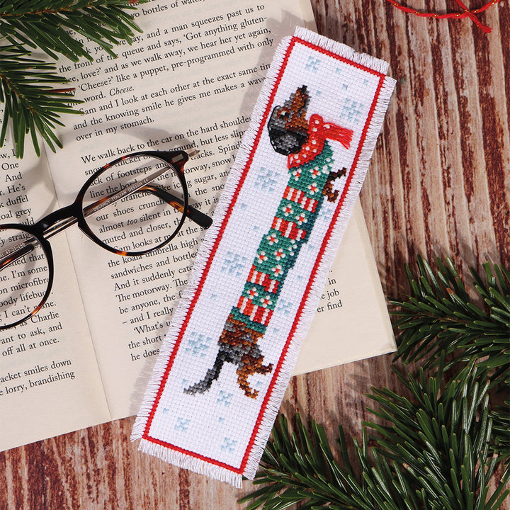 Silly Sausage | Christmas Dachshund | Complete Cross Stitch Kit