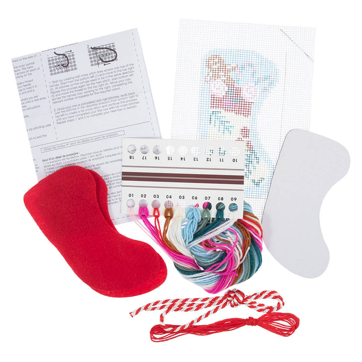 Christmas Stocking Ornament | Half Stitch Tapestry Decoration Kit | 19cm