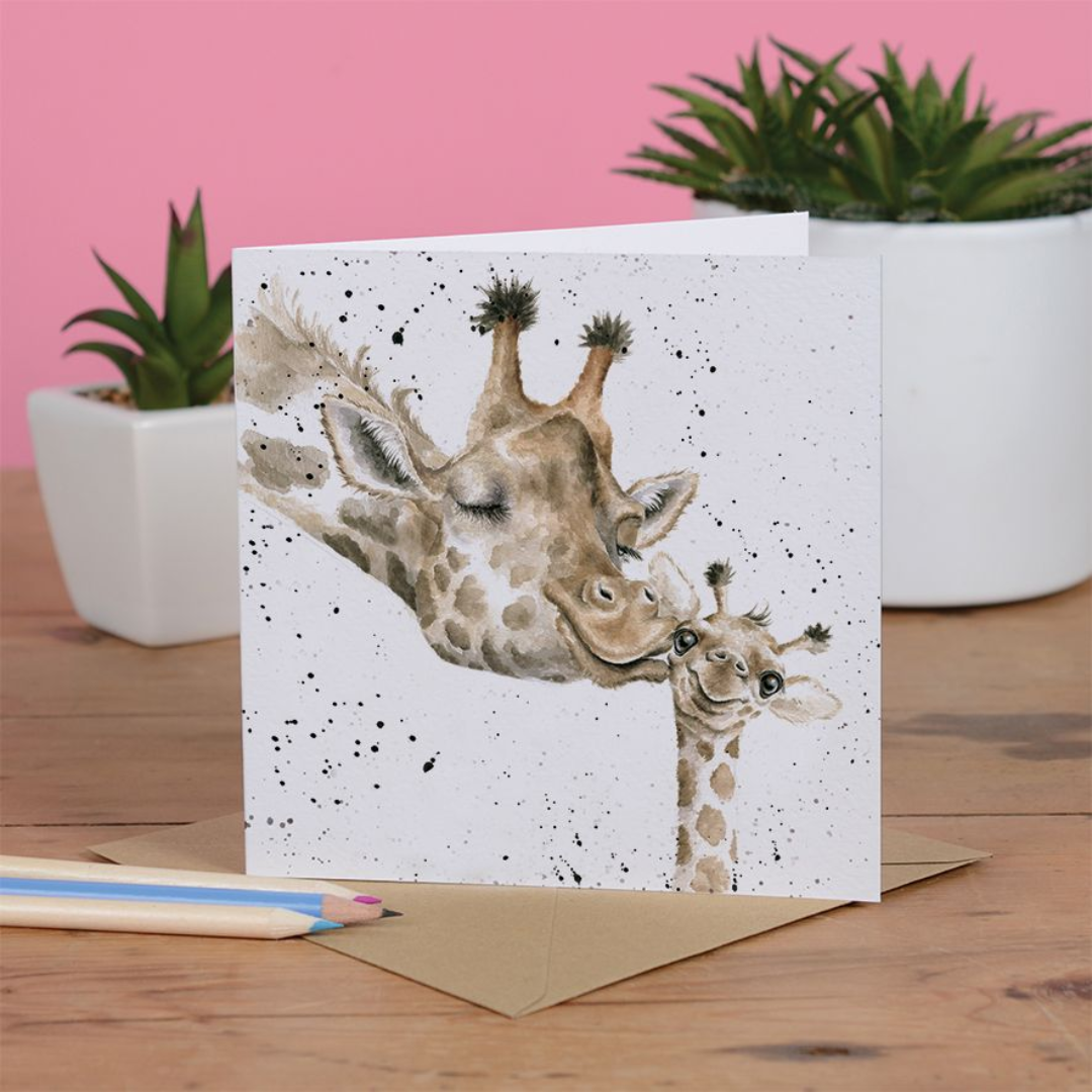 The First Kiss Giraffe | Blank Card | 15x15cm | Wrendale Designs