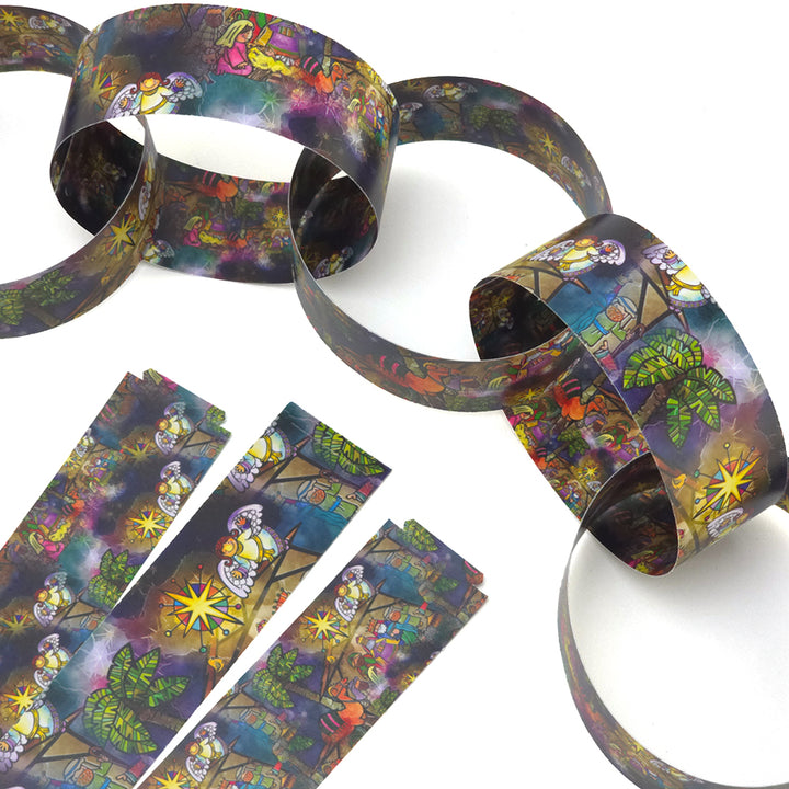 30 Reusable Christmas Paper Chains | Kids Nativity | No Glue Needed | 2.5m