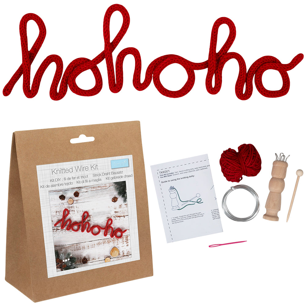 Ho Ho Ho | French Knitting Wire Word Christmas Kit | With Knitting Dolly