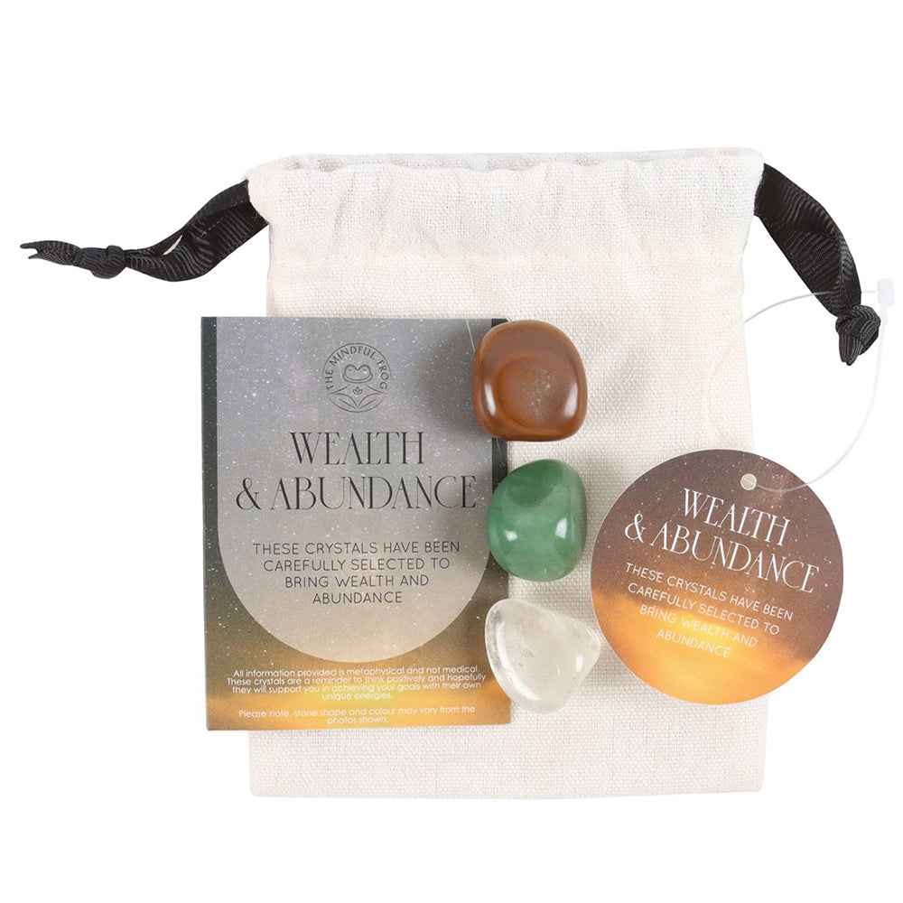 Wealth & Abundance | Healing Crystal Set & Bag | Mini Gift | Cracker Filler