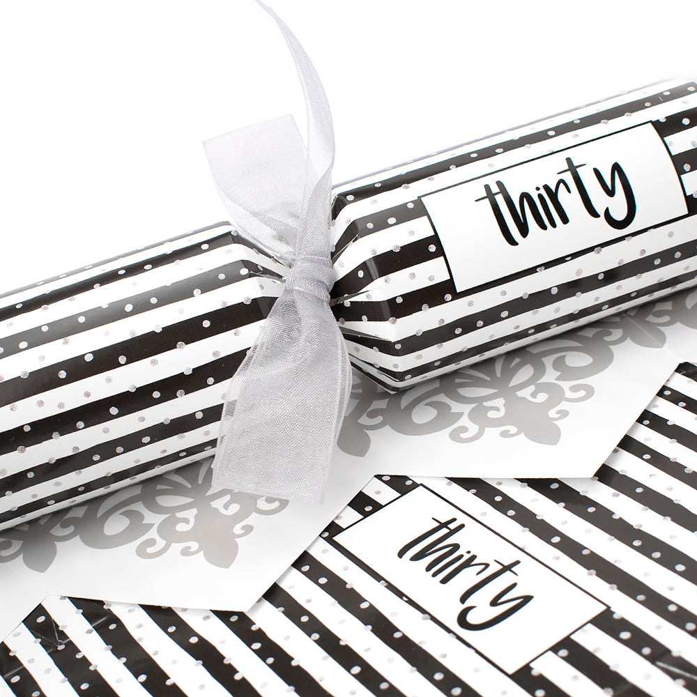 6 Modern Silver Dots - 30th Birthday Crackers - Make & Fill Your Own Kit