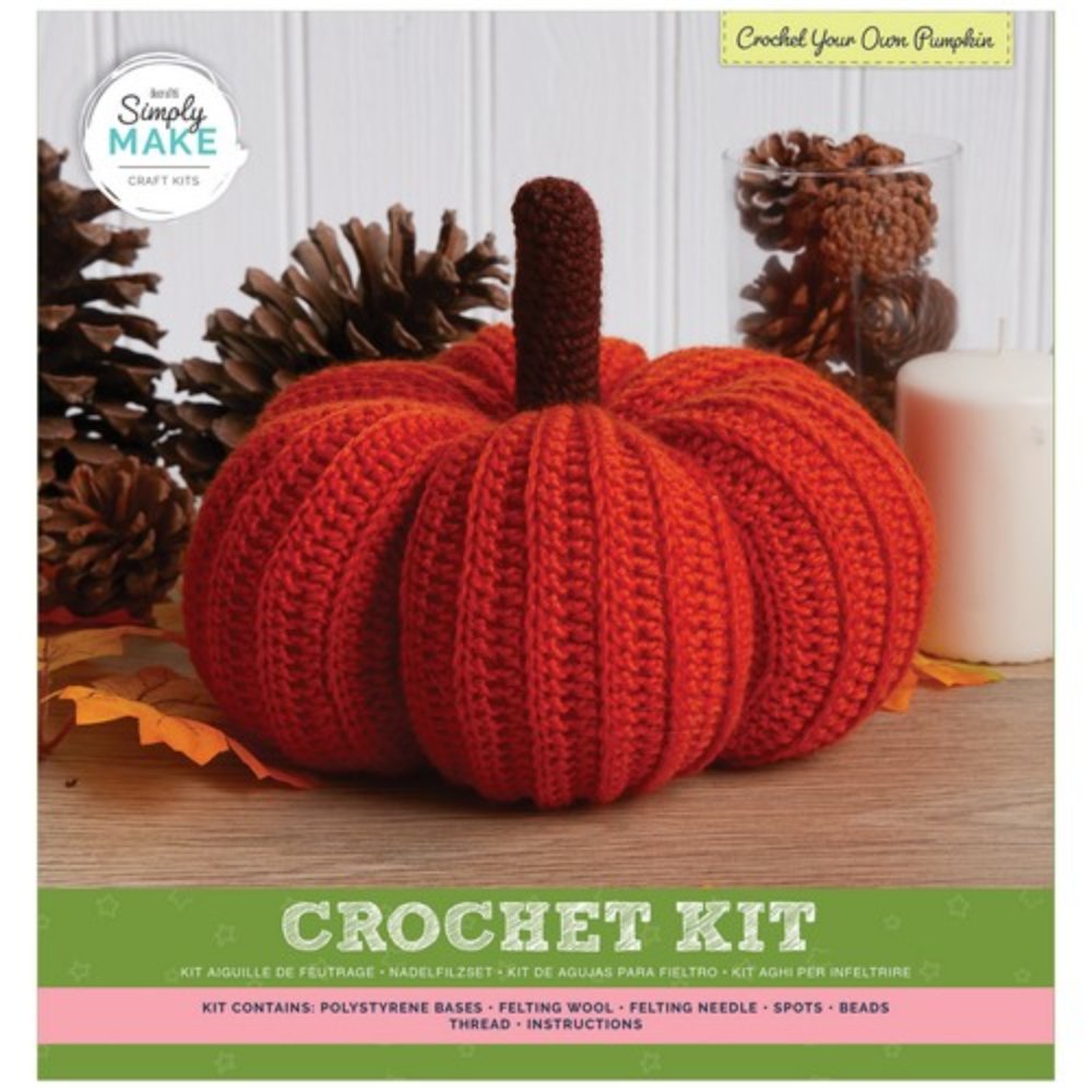 Large Crochet Pumpkin | Halloween Wool Kit | Make Your Own Autumn Crafts