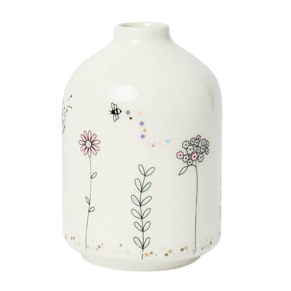 Wildflowers | Chunky Porcelain Bud Vase |10cm Tall | Little Boxed Gift