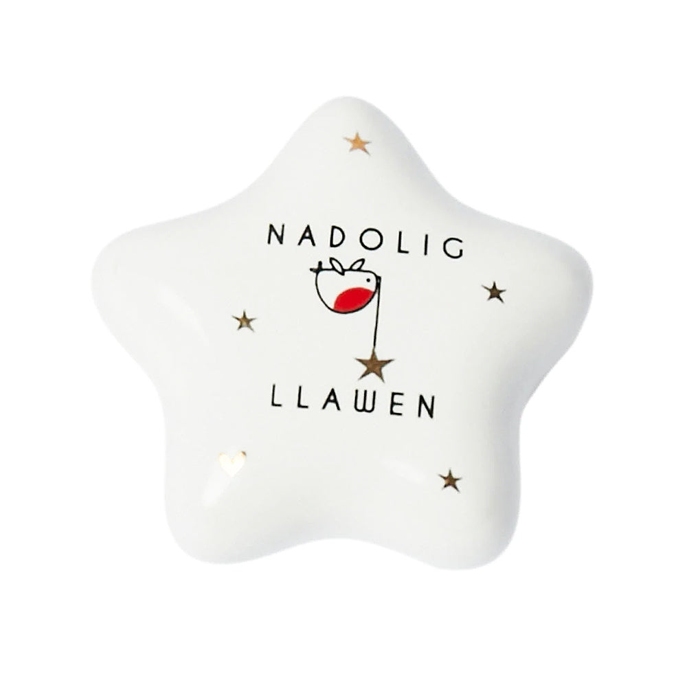 Nadolig Llawen | Little Welsh Porcelain Token | Mini Gift | Cracker Filler