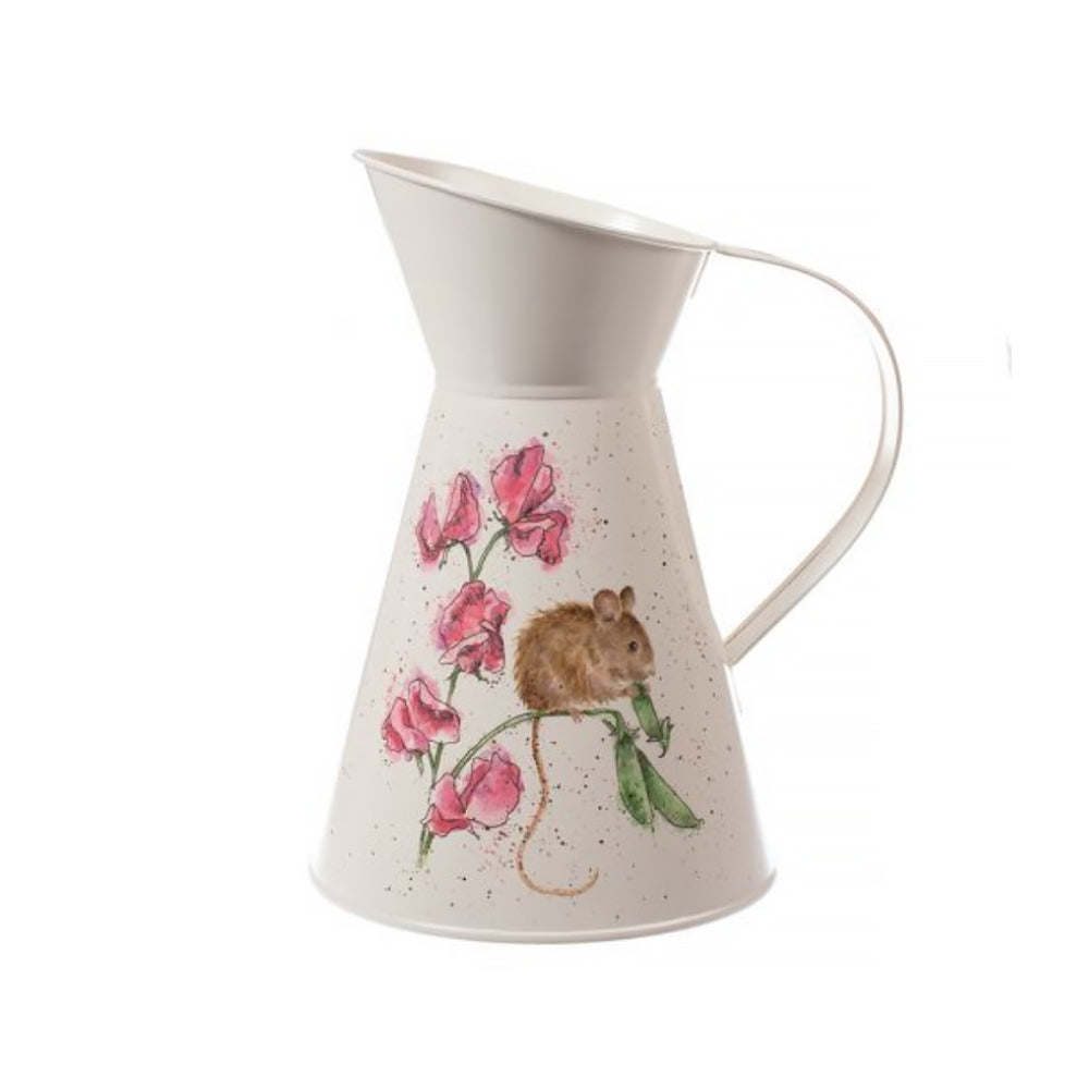 Wrendale Designs 'The Pea Thief' Mouse & Sweetpea Flower Jug Vase