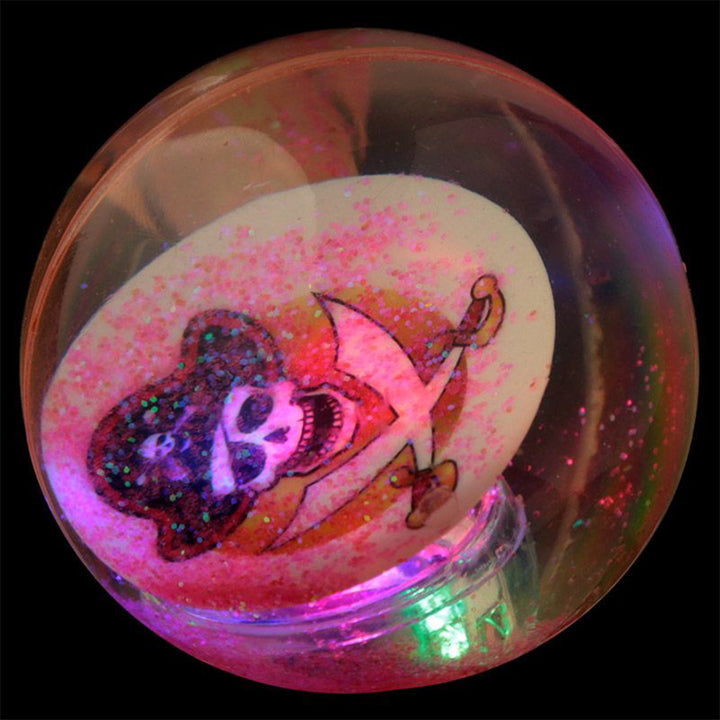 Pirate LED Flashing Rubber Bouncy Ball | 5.5cm | Party Bag Gift | Cracker Filler