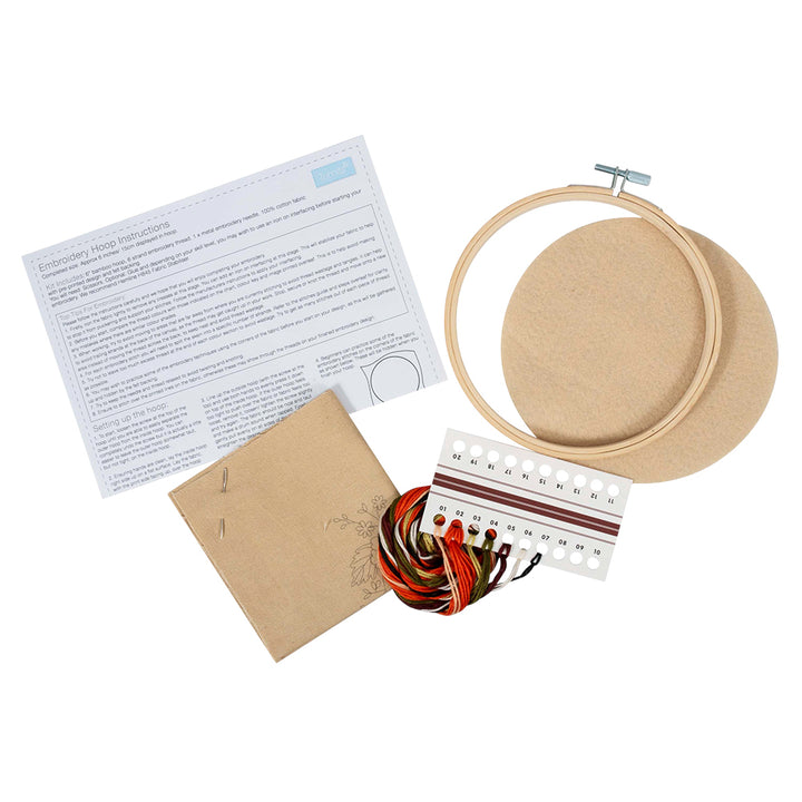 Halloween Pumpkin | Complete Embroidery Kit with Hoop | 15cm Wide