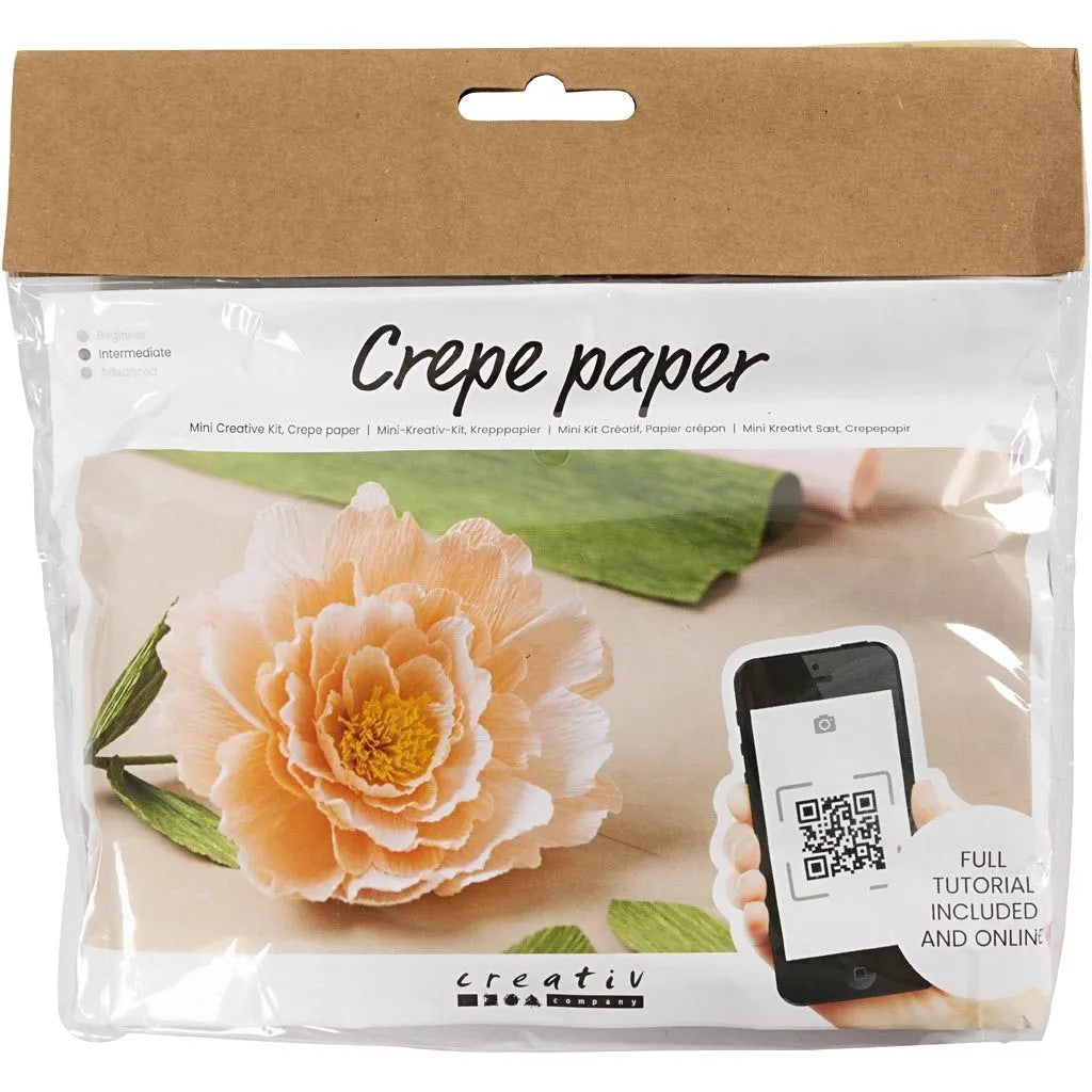Crepe Peony Craft Kit | Paper Flower Making | Makes 1