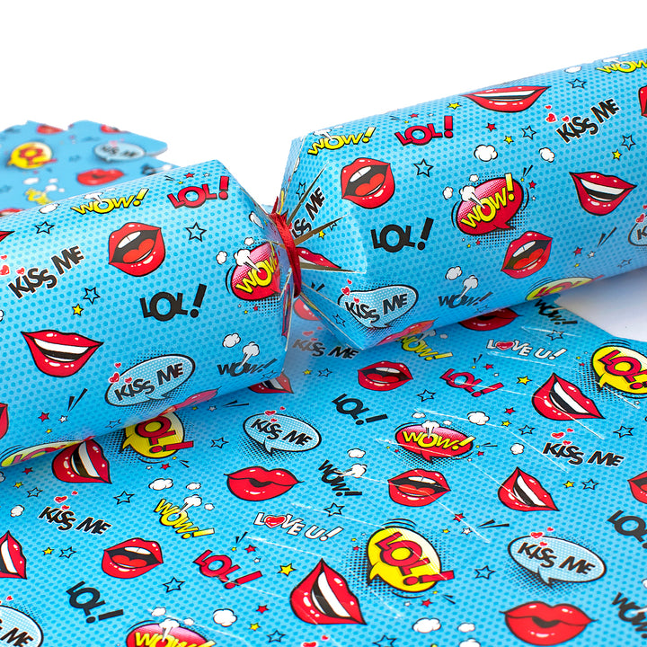 6 Pop Art Kiss Crackers - Make & Fill Your Own Kit