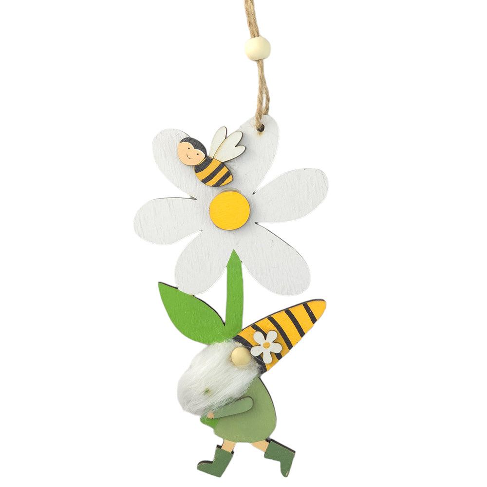 Springtime Gonk | Wooden Hanging Ornament | 14cm Tall