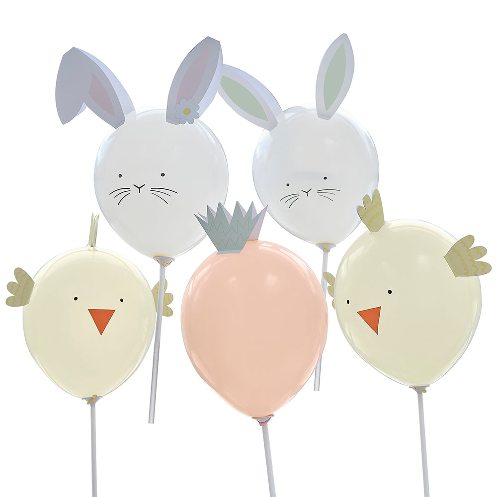 Easter Character Balloons on Sticks | Set of 5 | Parties & Egg Hunt Idea