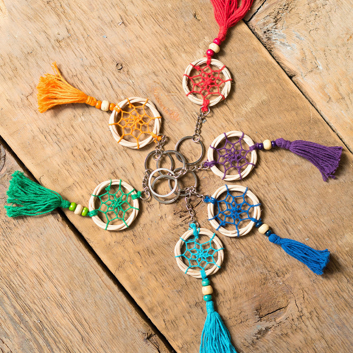 Dreamcatcher & Tassel Keyring | Fair Trade | Single | Mini Gift | Cracker Filler