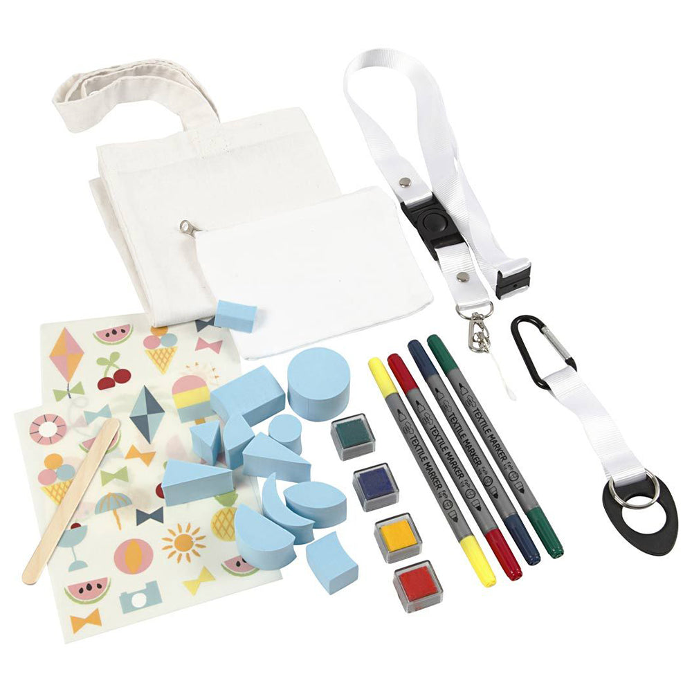 Summer Fun | Complete Fabric Painting Kit | Makes Four Textile Items