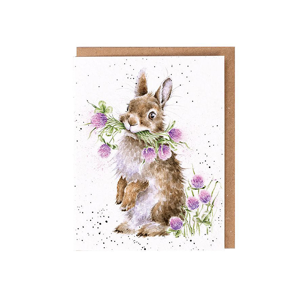 Bunny & Clover | Blank Card & Wild Flower Seeds | 10.5x15cm | Wrendale Designs