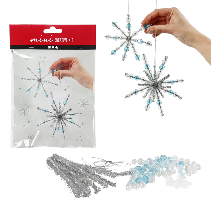 Christmas Beaded Snowflake Craft Kit for Kids | Makes 2