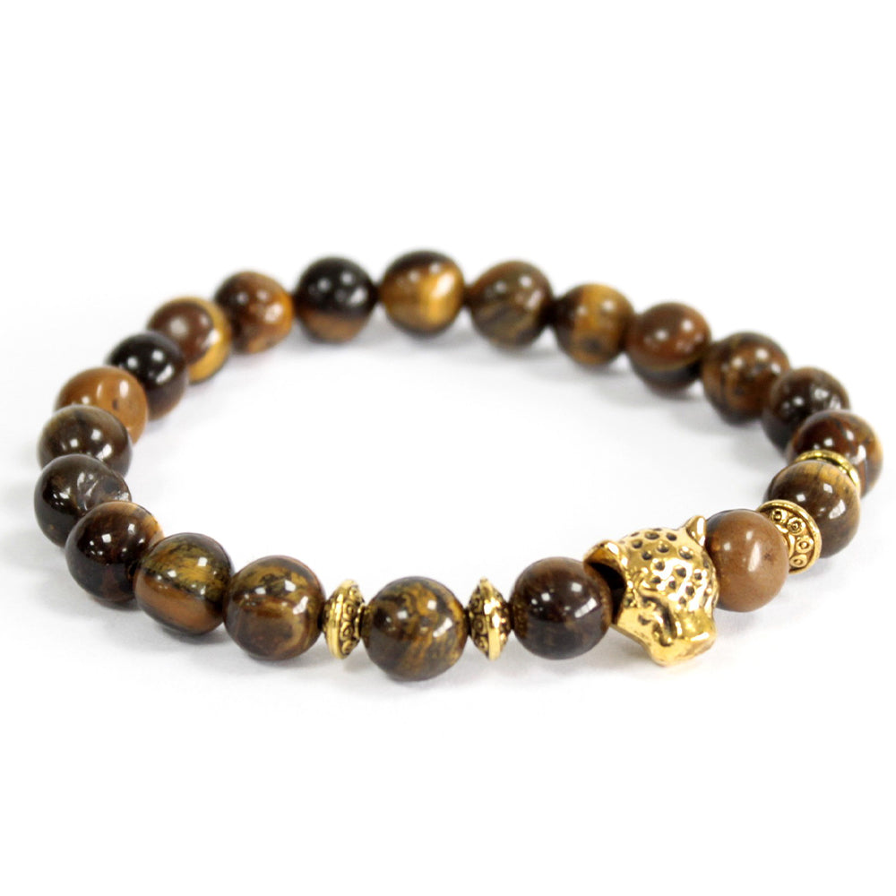 Gold Tiger & Tigers Eye | Smooth Crystal Bracelet | Cracker Filler