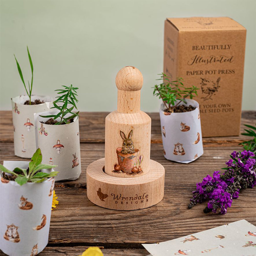 Wrendale Designs 'Garden Friends' Bunny Rabbit Design Paper Pot Press | Gardening Gifts