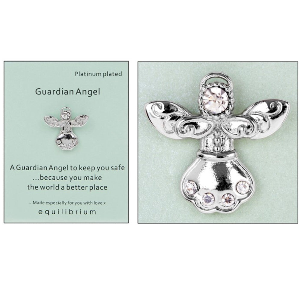 Platinum Plated Guardian Angel Pin Badge - Better Place - Cracker Filler Gift