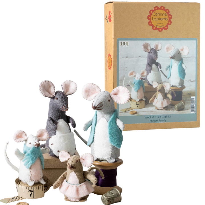 Mouse Family | Felt Sewing Kit | Makes 4 | Corinne Lapierre