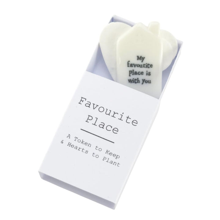 Favourite Place | Ceramic Token &amp; Hearts to Plant | Cracker Filler | Little Gift