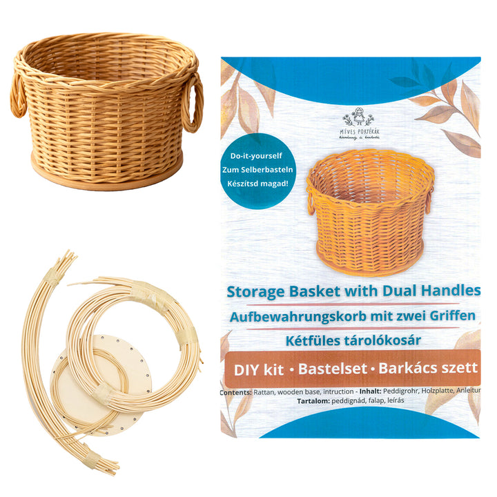 Twin Handle Storage Basket Making Kit | Rattan Basket Craft Kit
