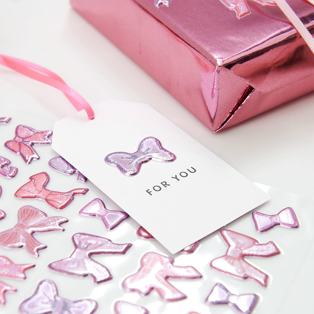 Pretty Bows | Pink & Lilac | Puffy Stickers | One Sheet