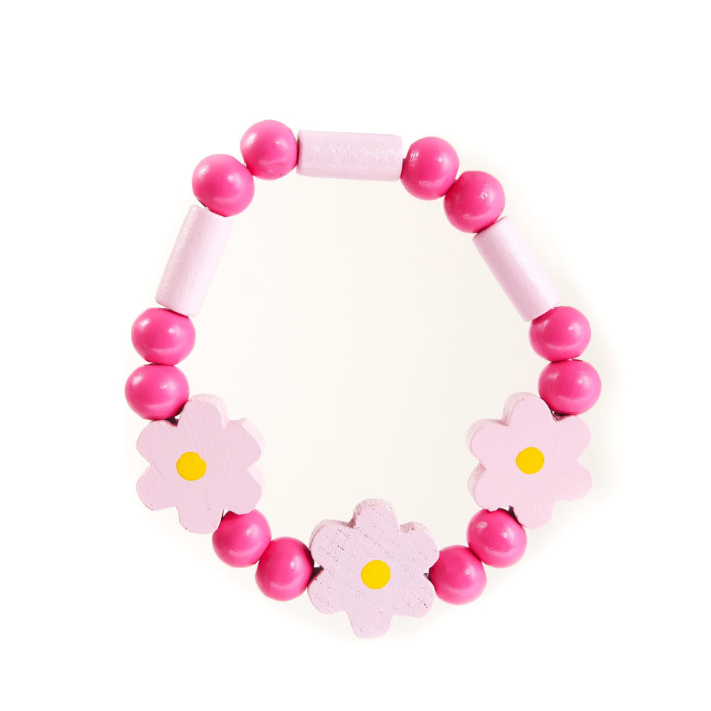 Pretty Flower Wooden Bracelet for Girls - Cracker Filler Gift