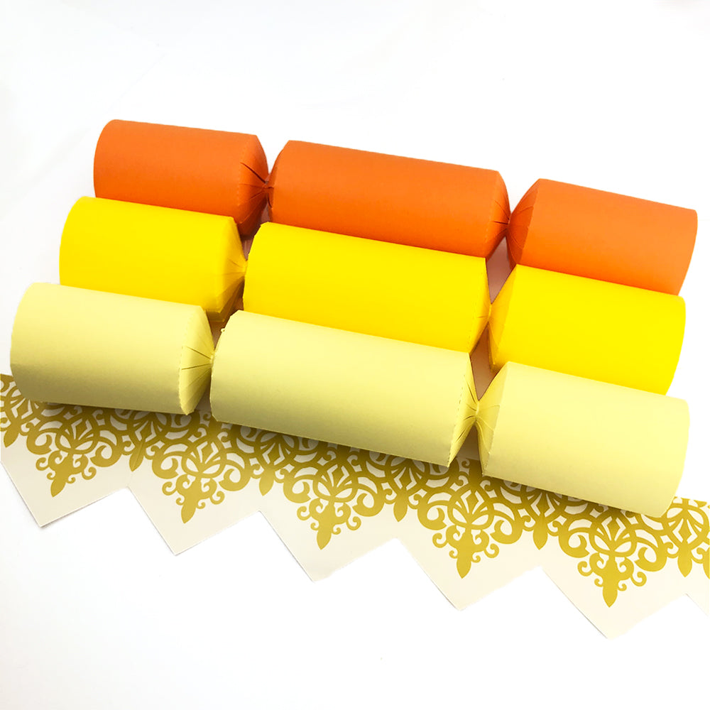 Sunshine Tones | Craft Kit to Make 12 Crackers | Recyclable | Optional Raffia