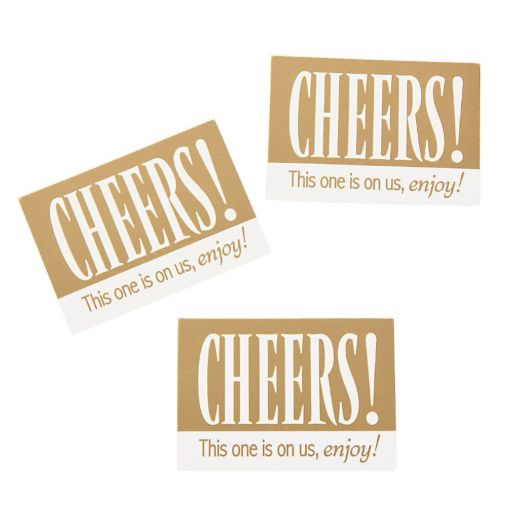 Cheers!  Drinks Tokens - Pack of 10 - Cracker Filler Gift