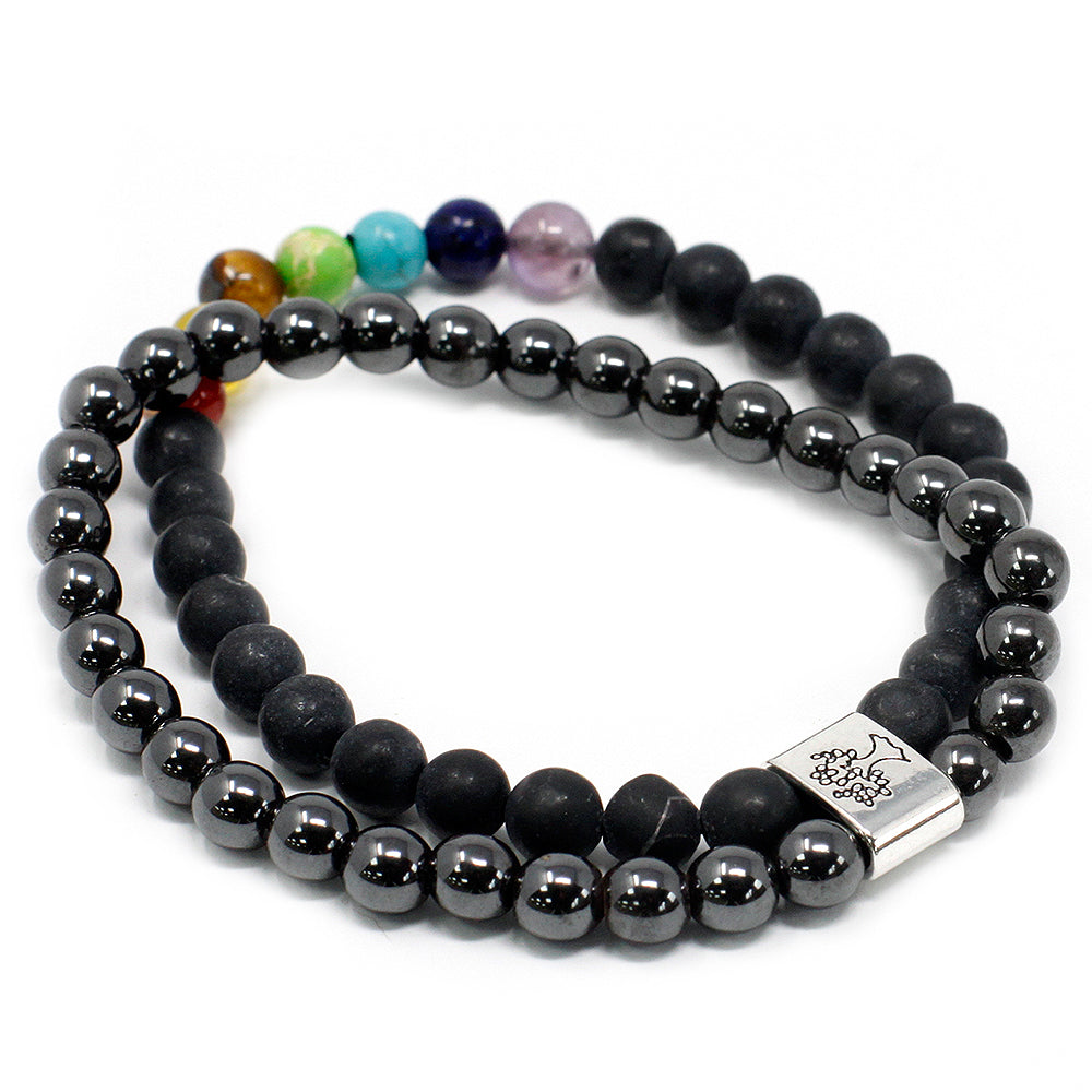 Blackstone, Chakra & Magnetic Bead Twin Bracelet Set | Mini Gift | Cracker Filler