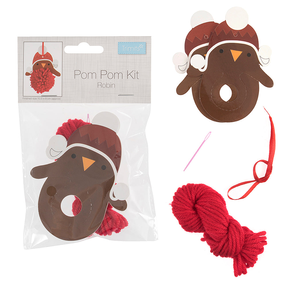 Robin Pom Pom Hanging Christmas Ornament Craft Kit