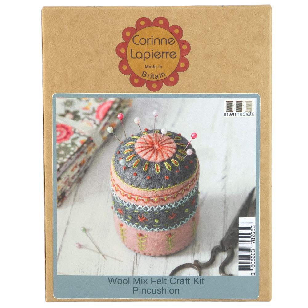 Embroidered Pin Cushion | Mini Felt Sewing Kit | Corinne Lapierre