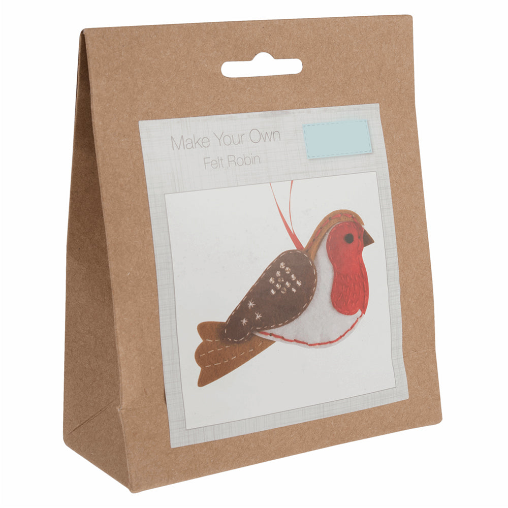 Felt Christmas Robin Hanging Ornament Sewing Craft Kit | DIY Decoration